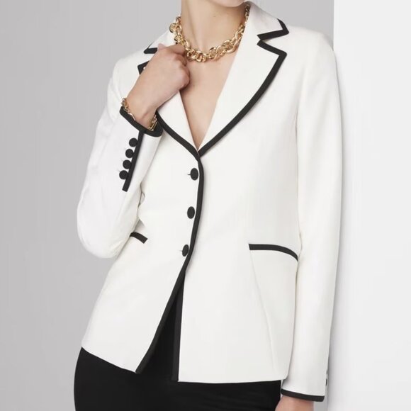 NWT White House Black Market  3-Button Signature Blazer  Size 0 - Black & White - Picture 1 of 5